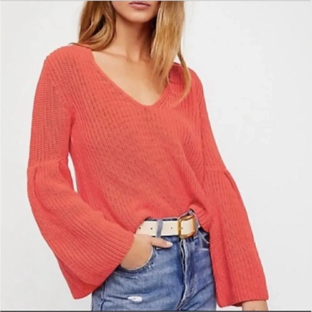 Free People Damsel Bell Sleeve Sweater - S